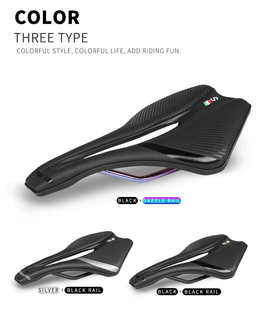Selle de vélo de route TOSEEK MTB, EVA + cuir en super fibre, design ergonomique, large et confortable, long trajet, ultra-légère, siège creux TT