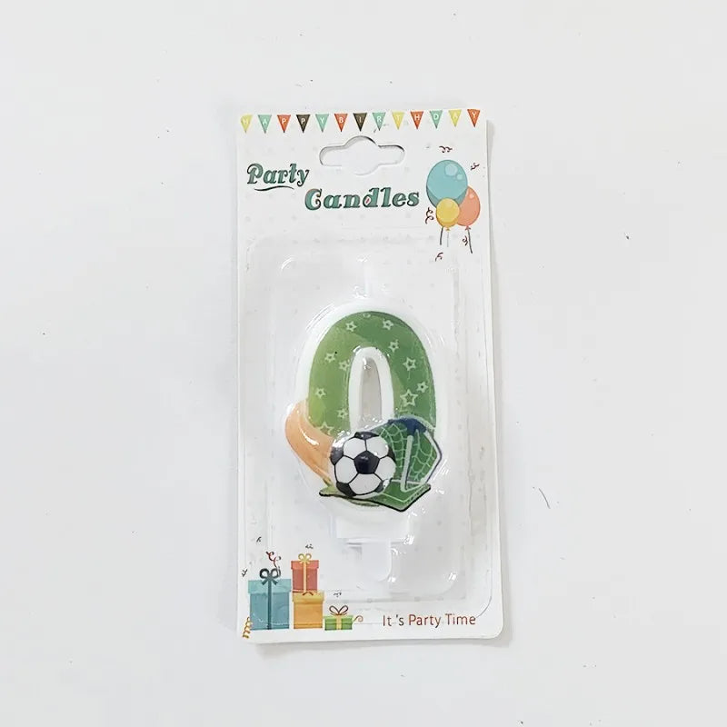 Bougies Gâteau Anniversaire Ballon Football Chiffres 0–9 — Décoration Fête Thème Sport