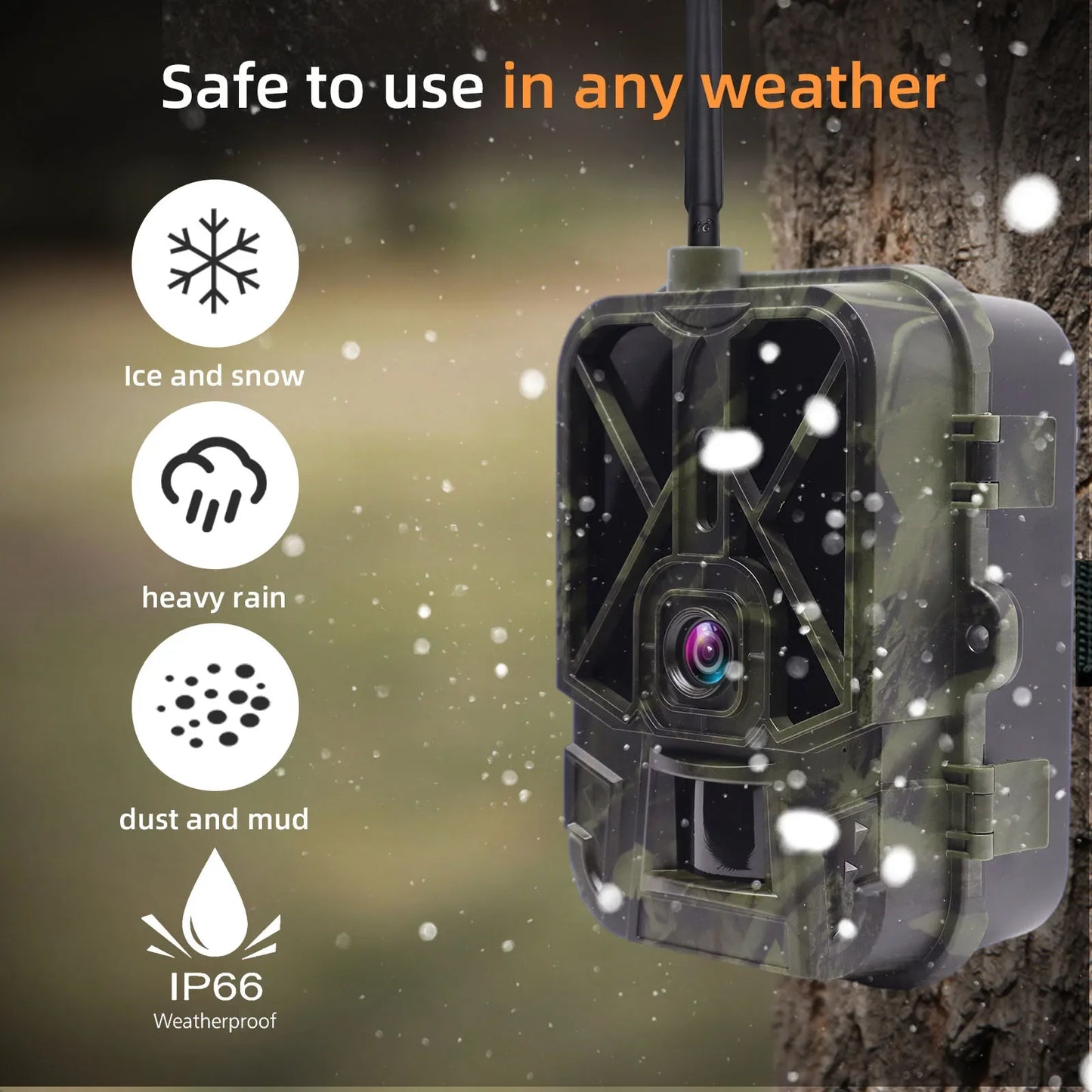 Caméra de chasse à vision nocturne 4G avec suivi et contrôle par application, batterie Li-ion 8000 mAh, 120° °   Caméra de surveillance sans fil Cloud Service Game Scout