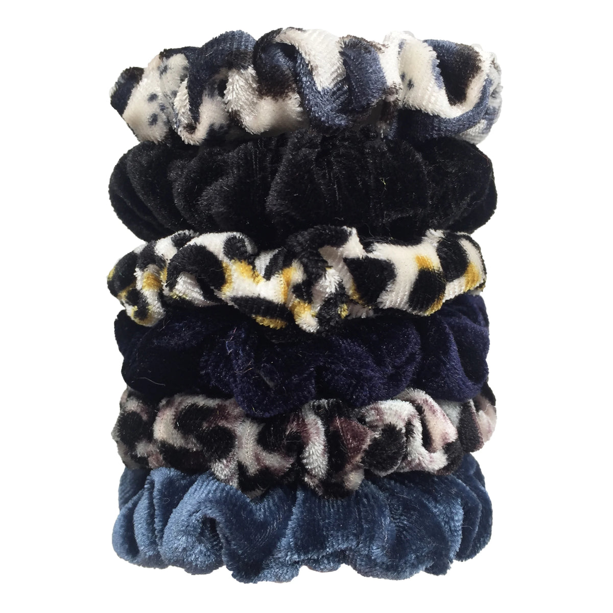 Chouchous en velours pour femmes motif léopard — élastique, bandeau cheveux, queue de cheval, 24/50/6 pièces