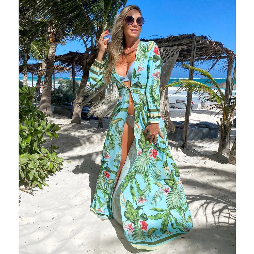 Blue Eyes Bikini Cover-Up, Tuniques de plage, Long Kaftan, Robe de plage, Sarong, Maillots de bain