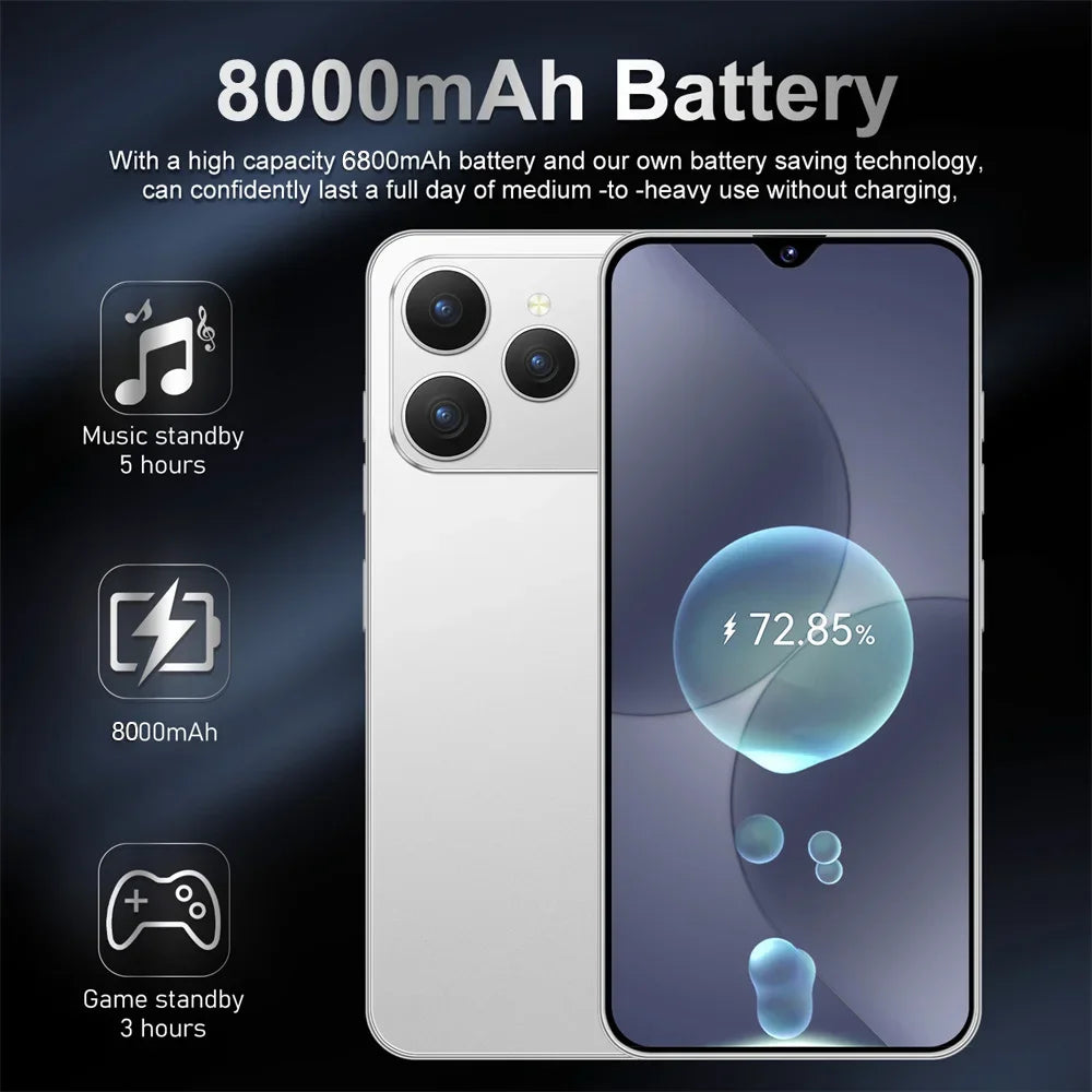 HOT i17 Pro Max téléphones portables 2026 nouveau Original 7.0HD 5G double carte double veille Smartphone 8000mAh Android 15 téléphones mobiles