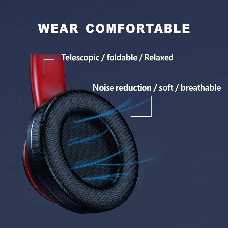 Auriculares inalámbricos plegables supraaurales con Bluetooth Lenovo HD200, auriculares con cancelación de ruido, estéreo de alta fidelidad para juegos