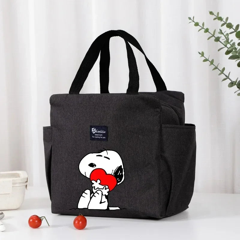 Bolsa isotérmica portátil para el almuerzo y bebidas de Snoopy, bolsa isotérmica para alimentos, caja térmica, bolsa de picnic, bolsas de transporte, bonito regalo para niños