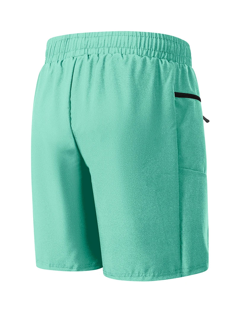 Short de plage d'été pour hommes avec poches zippées, short de planche à séchage rapide avec doublure en maille, maillot de bain, maillot de bain