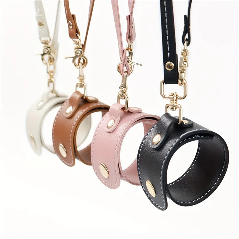 Vintage Leather Glove Holder Strap with Clasp, Leather Towel Holder for Handbag, Hat Strap, Outdoor Camping for Women