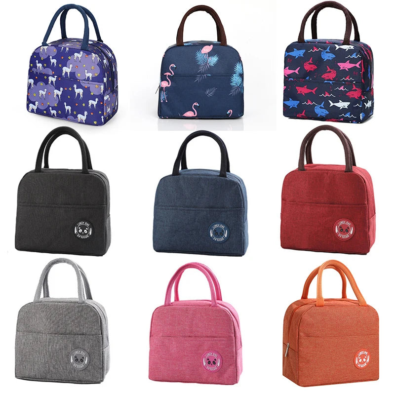 Sac à lunch en toile isotherme portable pour femmes et enfants, motif fonctionnel, glacière, nourriture thermique, sacs de pique-nique