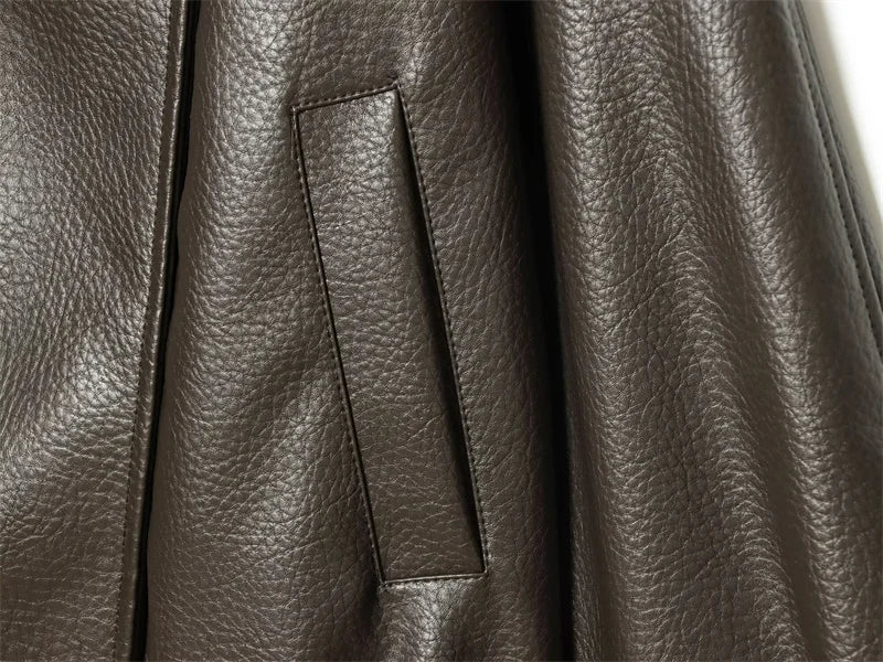 Veste femme automne 2025 nouveau noir à manches longues galets Faux cuir veste moto Style personnalité mode
