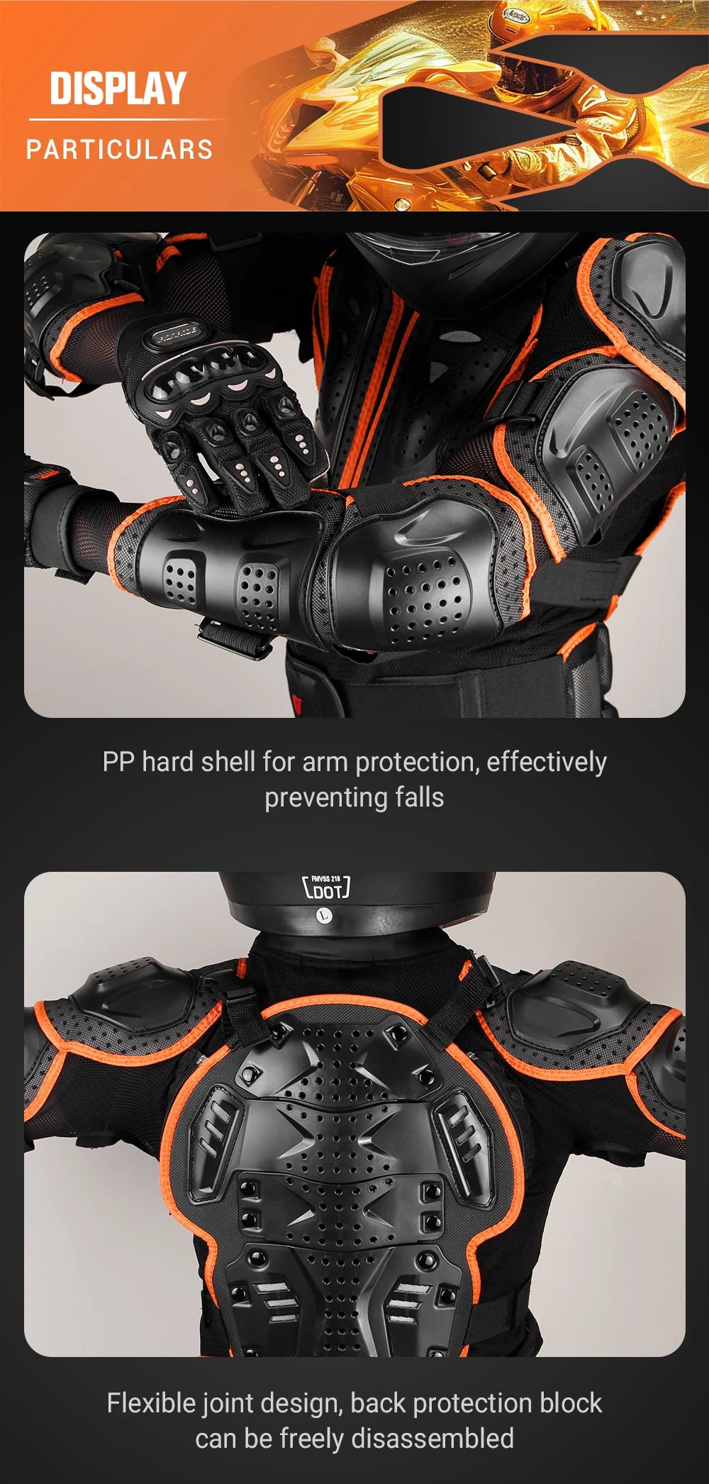 Vestes moto armure complète pour hommes — protection Motocross, équipement, vêtements S-4XL