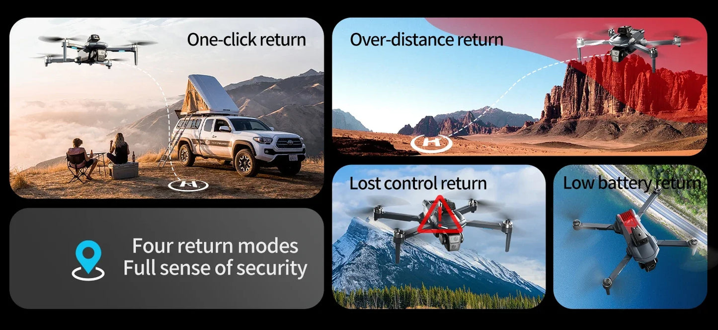 Dron GPS Lenovo NEW XT606 8K HD profesional con doble cámara, WIFI 5G FPV, evitación de obstáculos, cuadricóptero RC sin escobillas, juguete dron