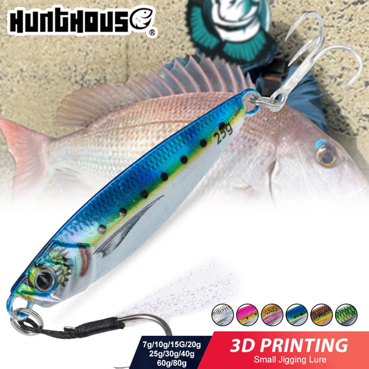 Hunthouse-Leurre métallique rigide coulant, appât Élidéal pour la pêche en eau salée, au brochet ou au bar, 7 à 80g