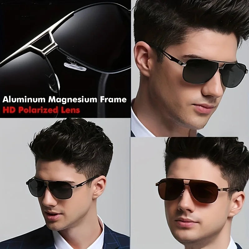 Gafas de sol degradadas de moda para hombre, montura grande, piloto, diseño antideslumbrante, gafas de sol para hombre UV400