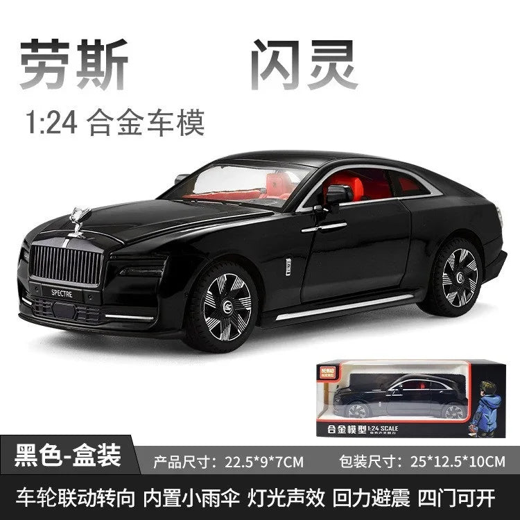 Modèle de voiture 1/24 en alliage — son, lumière, pneus, collection, cadeau enfant
