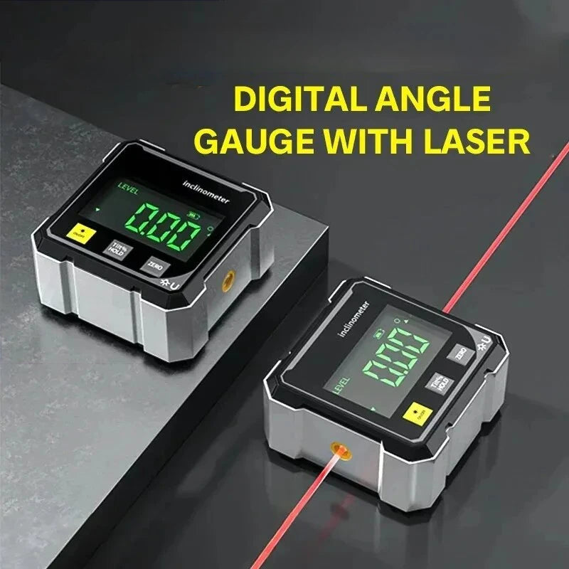 NOUVEAU Niveau numérique magnétique double face avec laser, rapporteur électronique, horizontomètre, inclinomètre, règle d'angle et mesure de pente