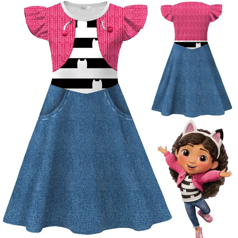 Costume enfant chat — pyjama à manches longues, t-shirt + pantalon + bandeau, tenue Halloween