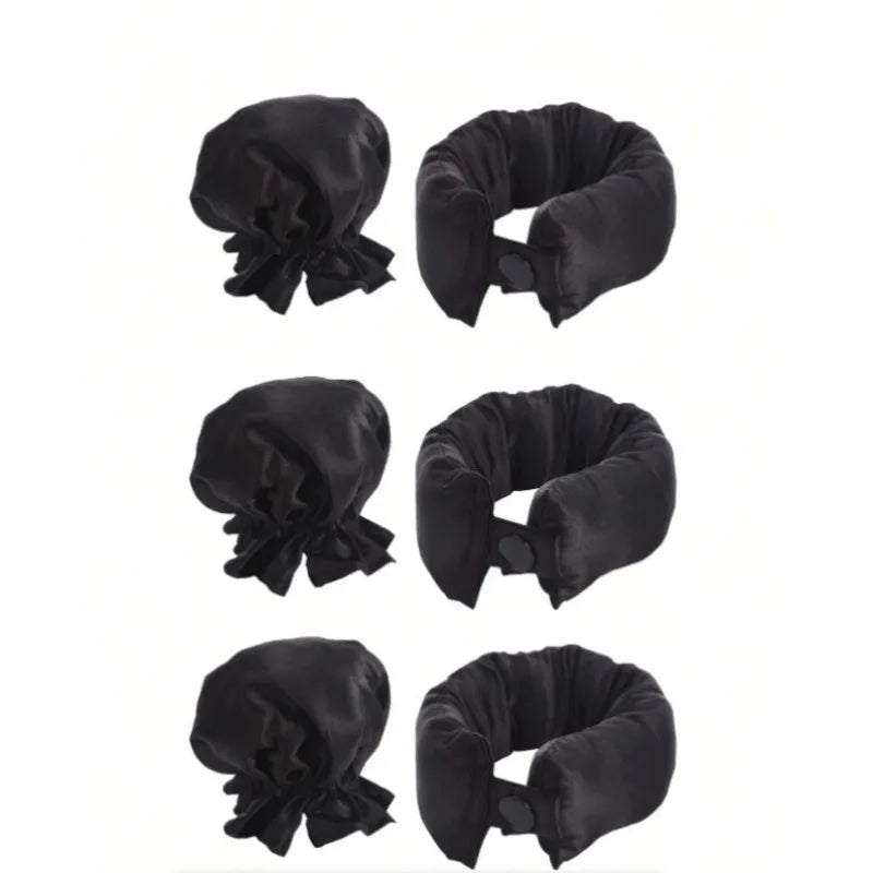 Lot de 2/4/6 pièces : Kit de bouclage sans chaleur en satin, bigoudis doux pour boucles de nuit, pour dormir, pour des boucles sans chaleur, bonnet de nuit pour boucles