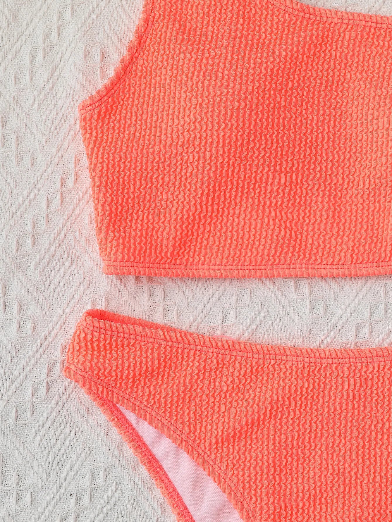 Une épaule Bikini texturé maillots de bain coupe haute maillot de bain solide maillot de bain femmes brésilien 2025 mode