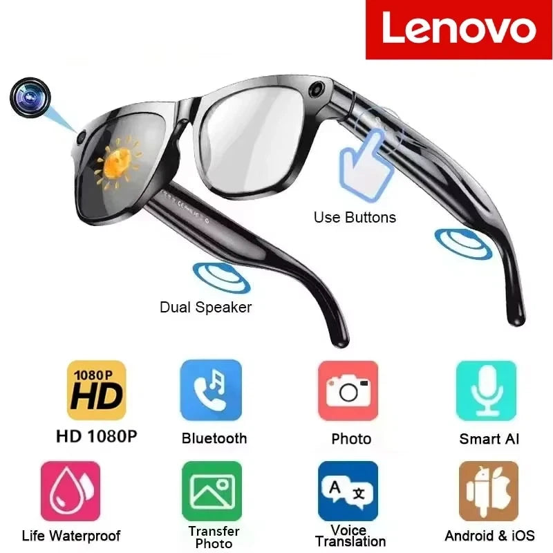 Lunettes intelligentes AI — Bluetooth tactile, caméra, appel, musique, sport
