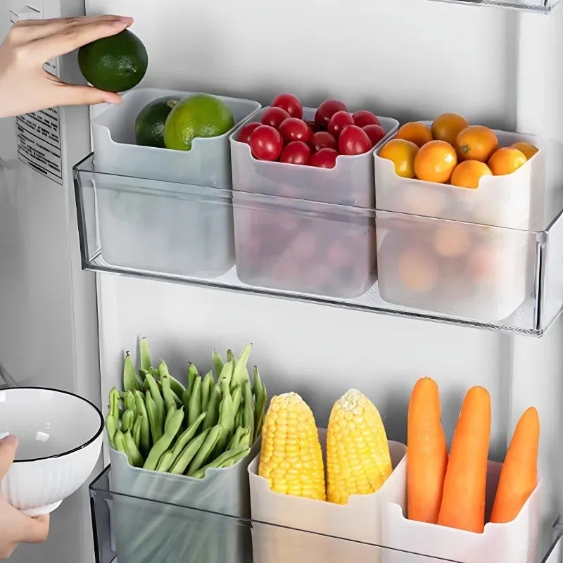 Cajas de almacenamiento para frigorífico, 1/5 piezas, organizador de alimentos frescos, almacenamiento en frío, contenedor de verduras, frutas, especias, recipiente para alimentos, cajas de cocina para el hogar