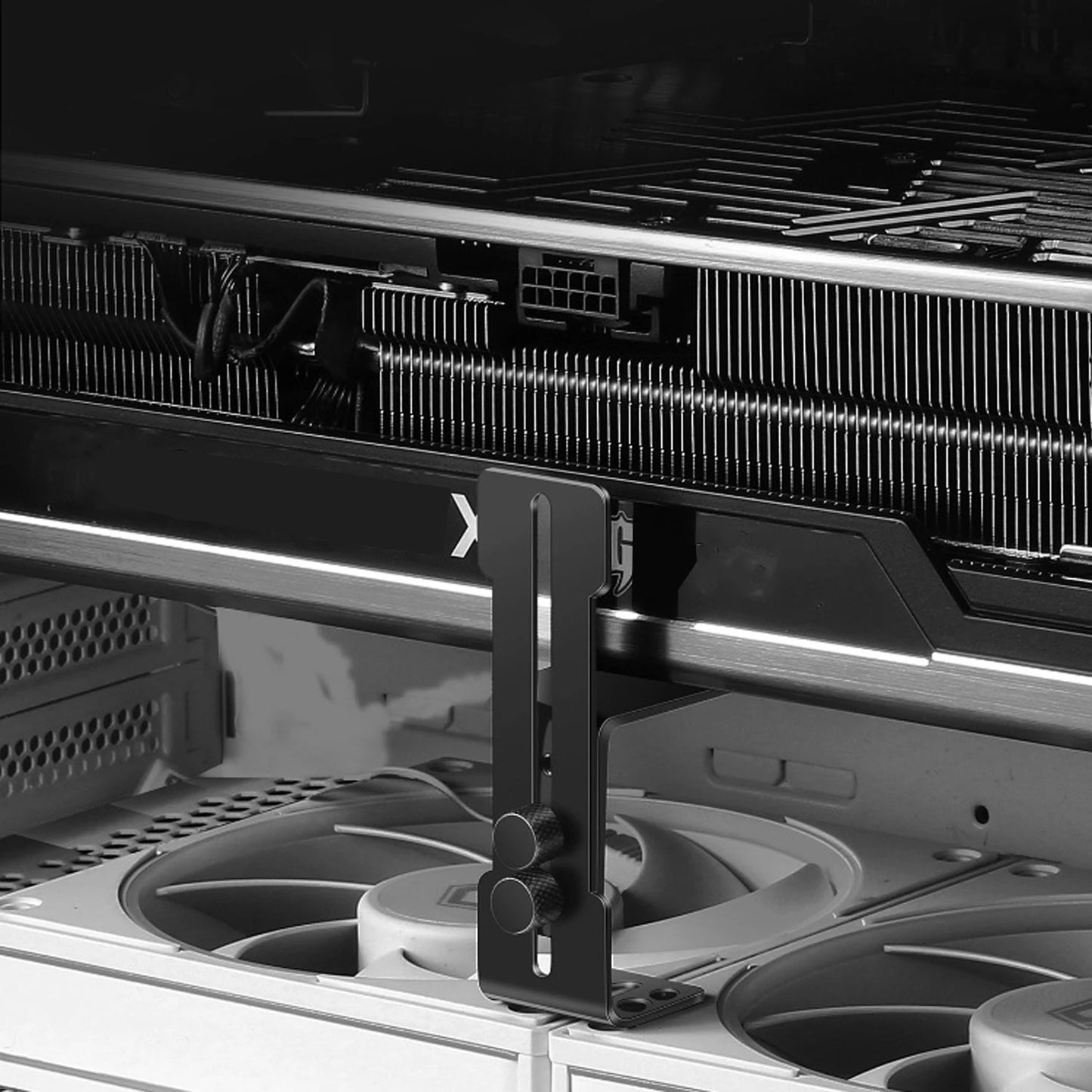 Support de carte graphique réglable, support de carte vidéo réglable, support GPU pour boîtier PC de bureau ITX/ATX, accessoire pour éviter l'affaissement