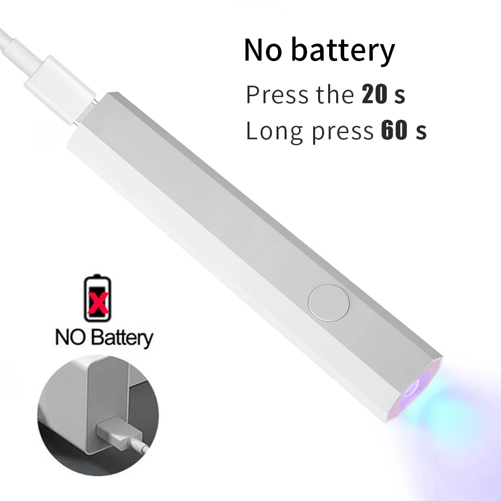 Mini lampe UV portable pour séchage des ongles en gel — séchage rapide, stylo photothérapie, salon à domicile