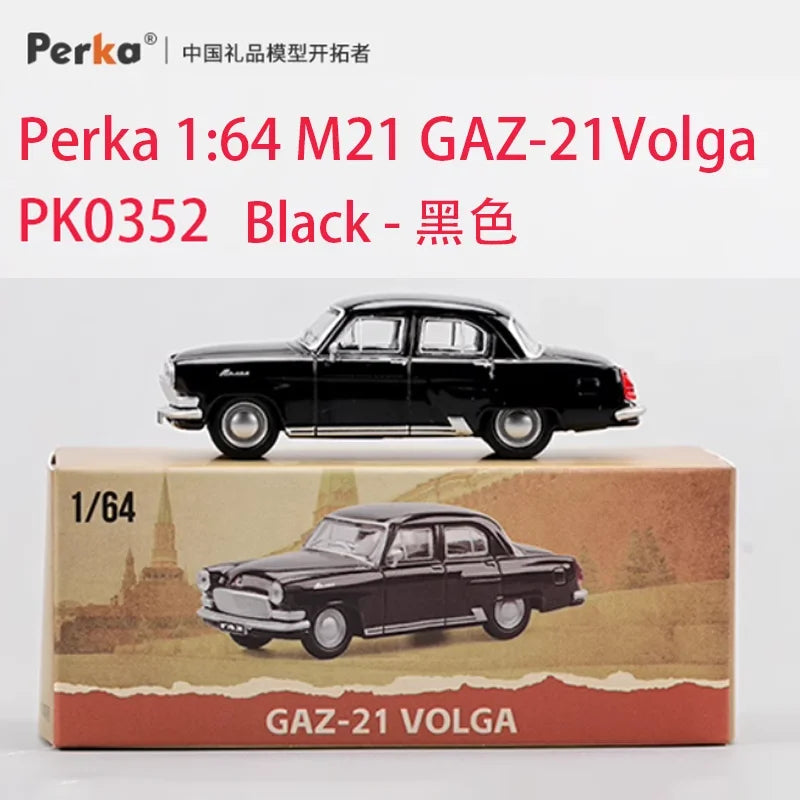 Perka - Coche de aleación M21 GAZ-21 Volga a escala 1:64, adorno, exhibición de recuerdo, colección, regalo de ocio
