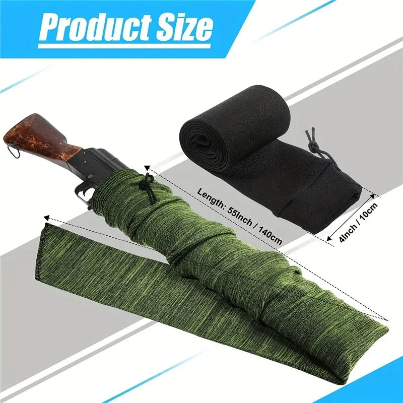 Chaussette en polyester traitée au silicone pour fusil de chasse, housse de protection, sac de pêche, étui, manchon de tir, le plus récent