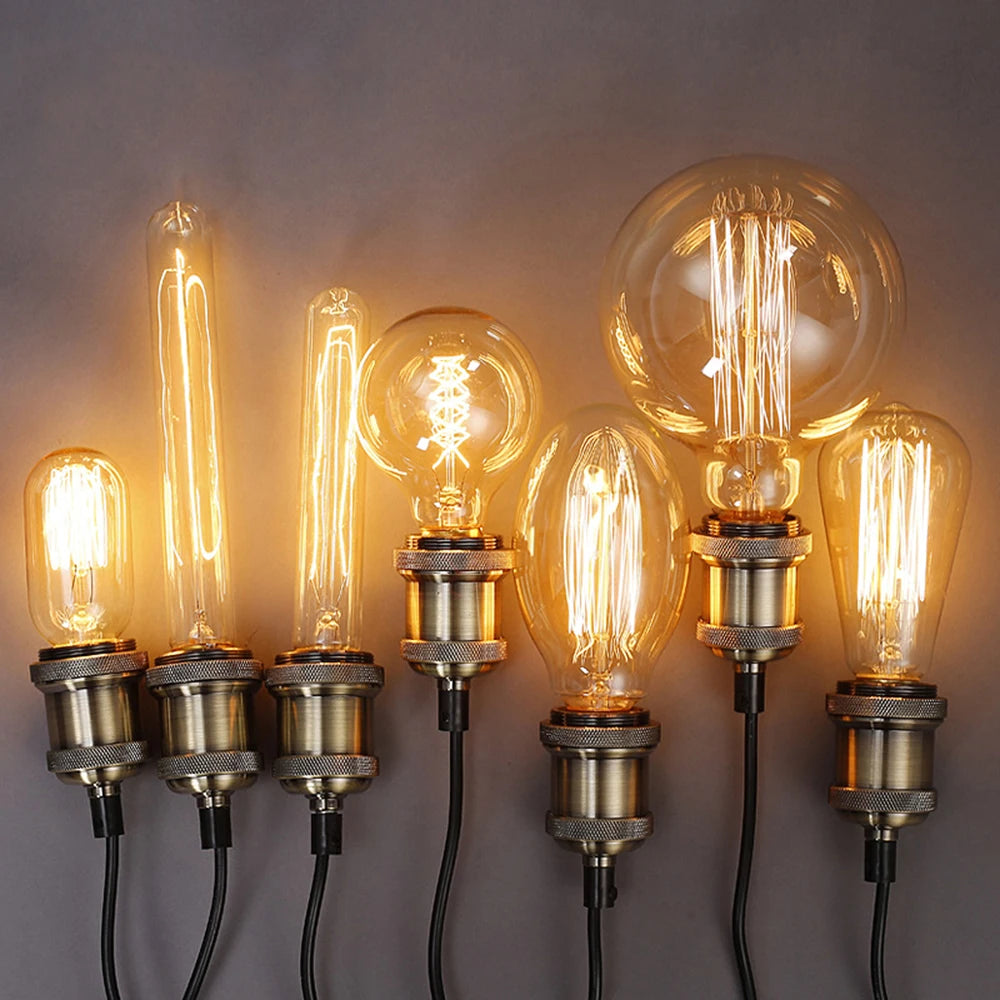 Bombilla retro Edison regulable E27 40W 110V 220V Lámpara incandescente de filamento vintage Bombilla decorativa