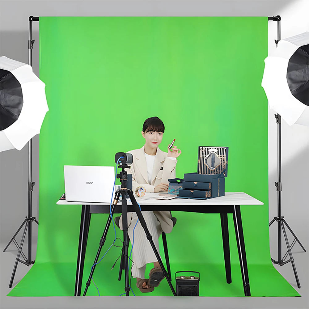 Fond de Photographie Mousseline Chromakey — Écran Vert, Blanc, Noir ou Gris Studio