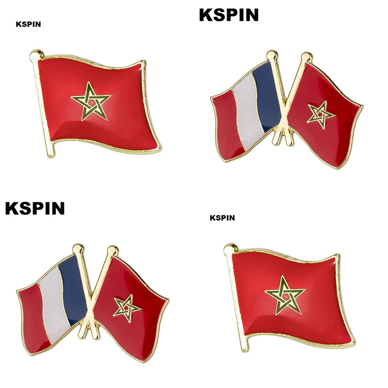 Broche de bandera marroquí, insignia de solapa, pines KS-0131