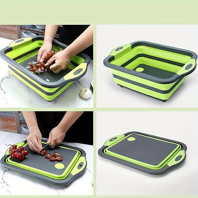 Bassin portable gain de place avec évier intégré et fonction de rangement - Parfait pour le camping en plein air, les voyages, la maison, bassin pliable