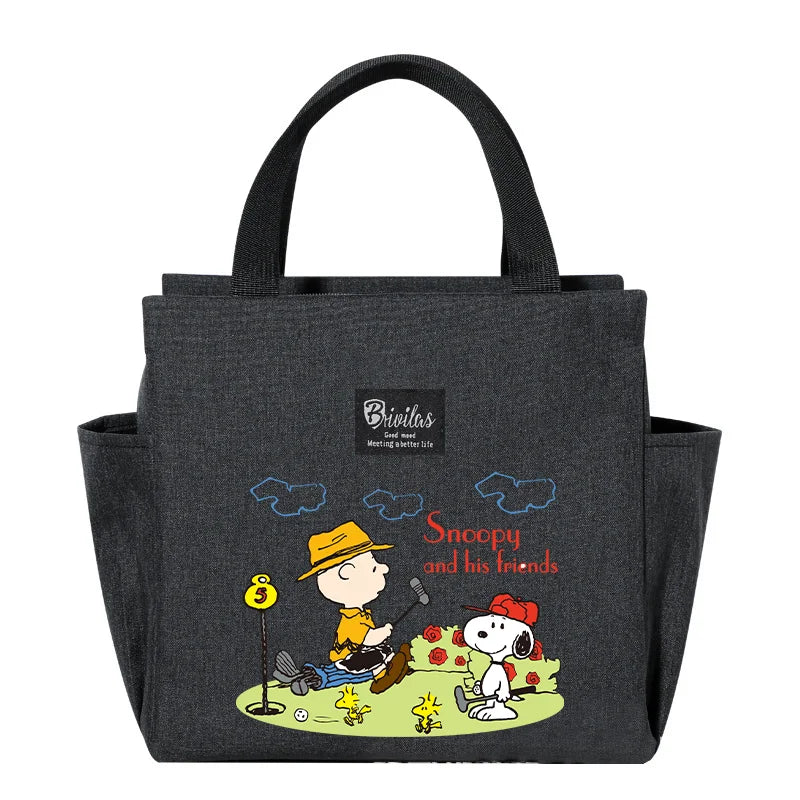 Bolsa isotérmica portátil para el almuerzo y bebidas de Snoopy, bolsa isotérmica para alimentos, caja térmica, bolsa de picnic, bolsas de transporte, bonito regalo para niños