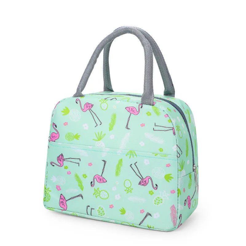 Sac à lunch en toile isotherme portable pour femmes et enfants, motif fonctionnel, glacière, nourriture thermique, sacs de pique-nique