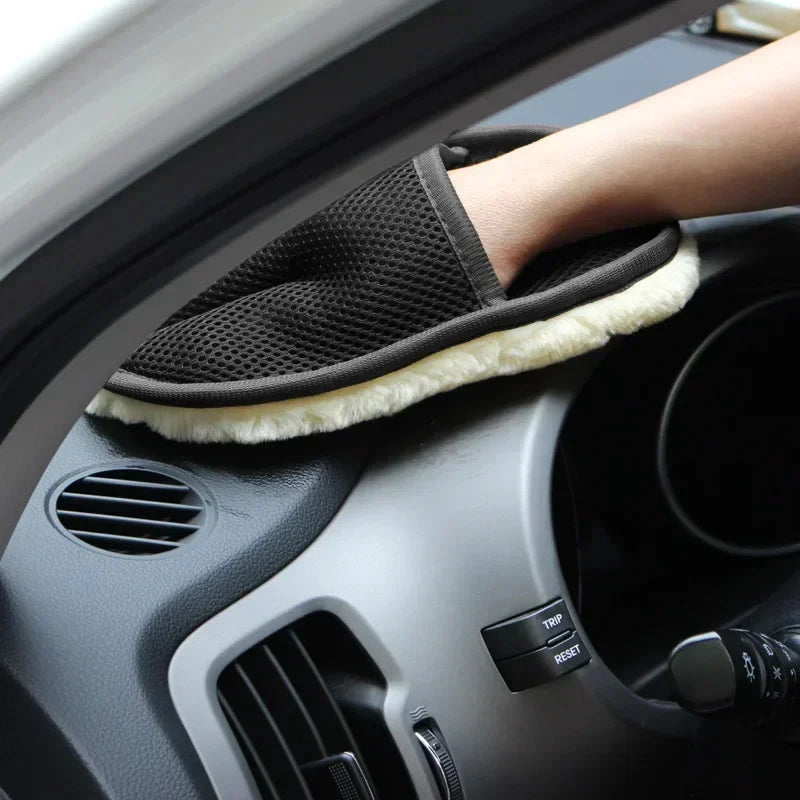 Soft wool car wash gloves, cleaning tools, cleaning brush, automatic car wash, motorcycle wash, car paint care, accessories