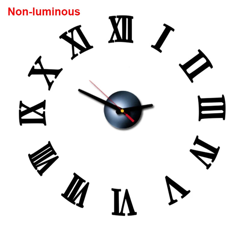 Reloj de pared, reloj de pared luminoso DIY, reloj de cuarzo, pegatinas de espejo acrílico, reloj de pared, decoración de pared, decoración cálida del hogar.