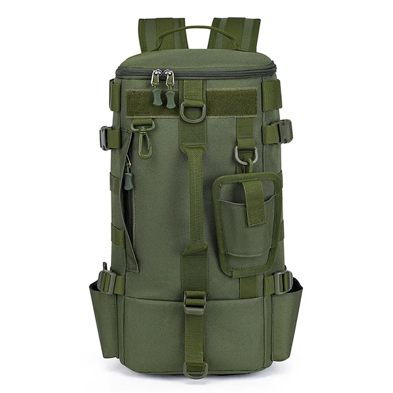 Sac à dos de pêche tactique, sac de matériel avec porte-canne, rangement d'équipement de poisson Molle Camping randonnée sac multifonctionnel en plein air