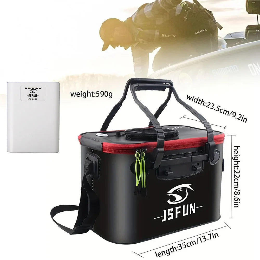 JSFUN Seau de Pêche Pliable EVA — Léger & Portable Plein Air