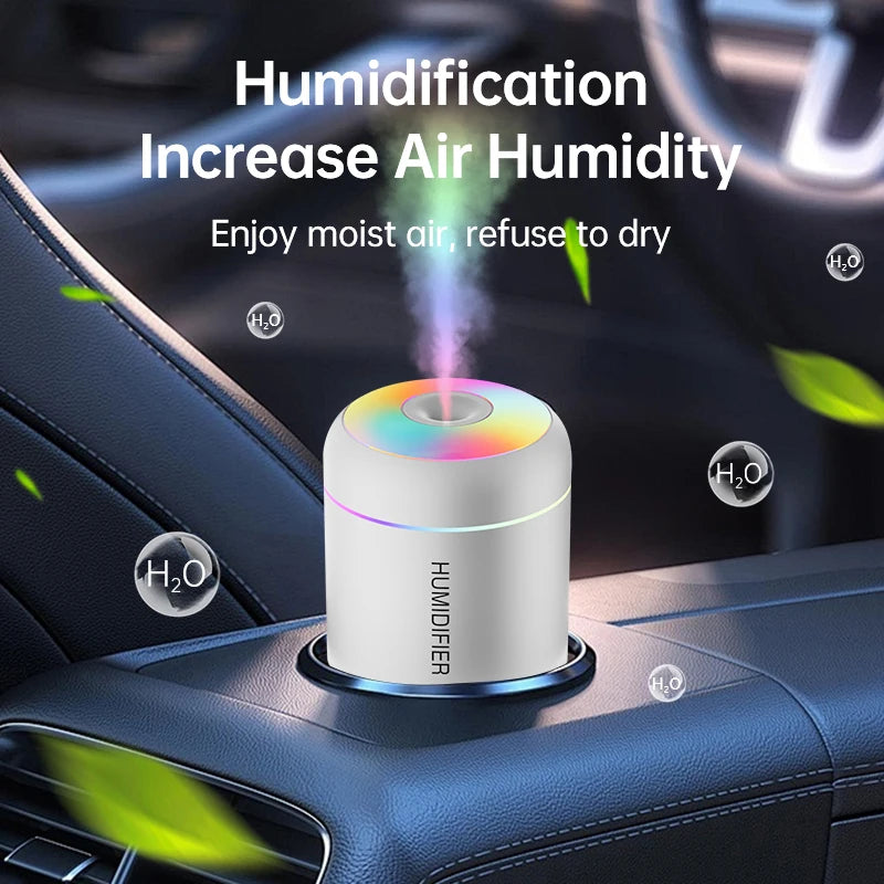 180ML USB Electric Mini Air Humidifier, Aroma Diffuser, Essential Oil Purifier, Aromatherapy Mist Maker with Lights for Car, Home, Bedroom