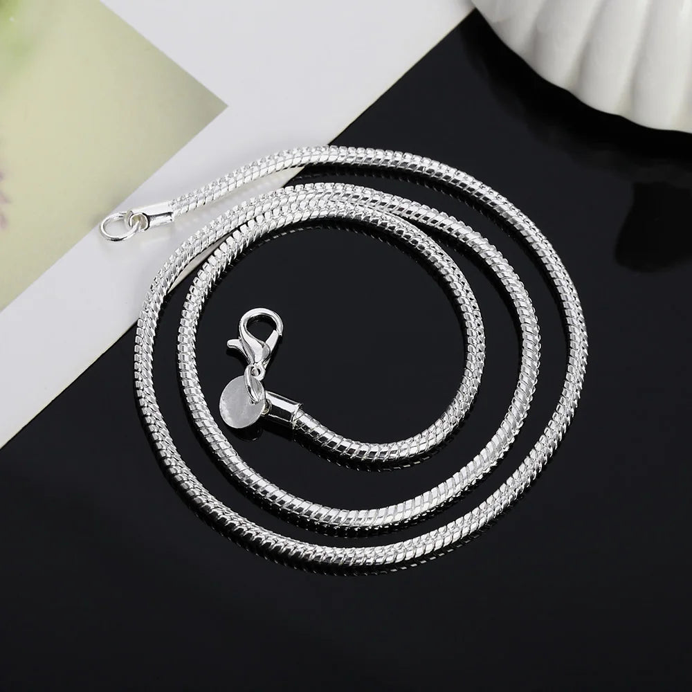 Collier chaîne serpent argent 45-60cm — 1MM, 2MM, 3MM, hommes et femmes, bijoux mode, pendentif
