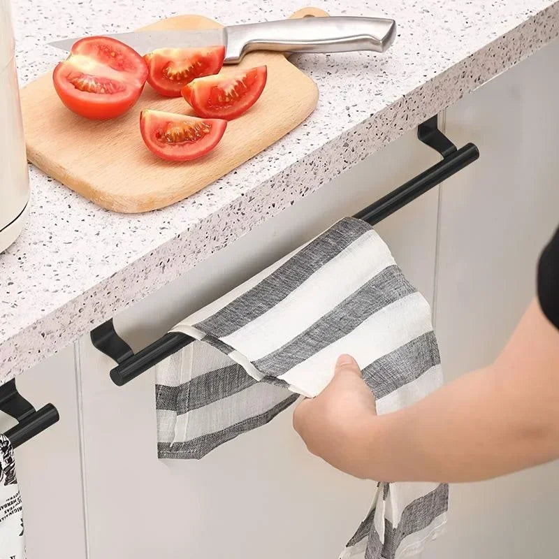 Porte-Serviettes sur Armoire Sans Poinçon — Organisateur Salle de Bain & Cuisine