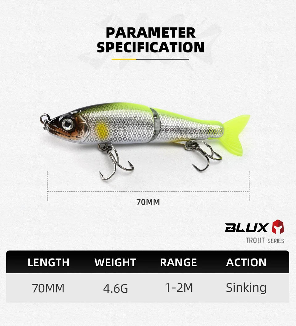 BLUX JACK CLAW 70S — Swimbait Articulé 70mm 4.6g Coulant
