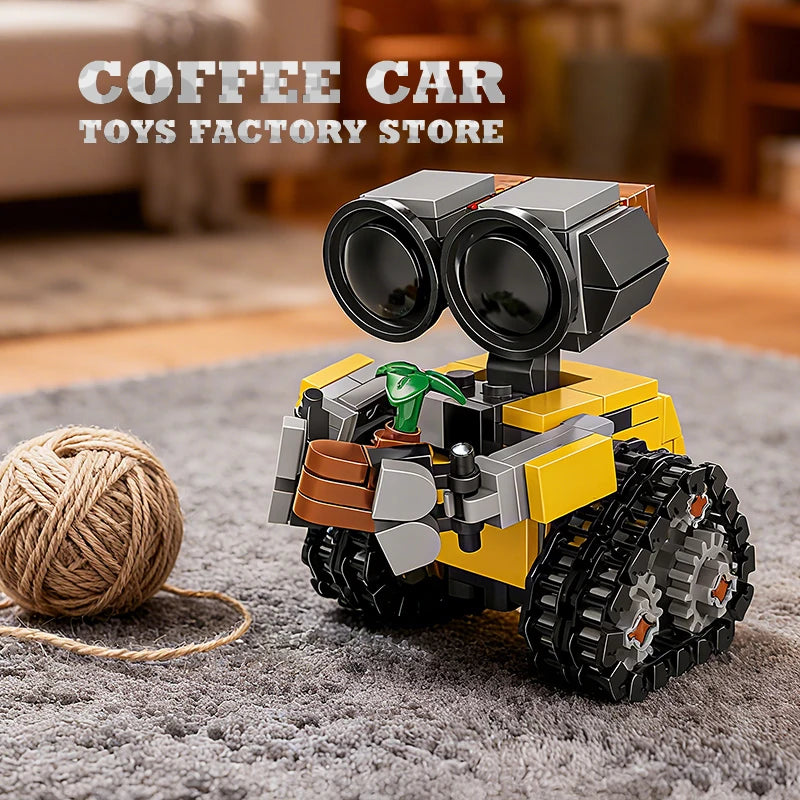 Mini robot espacial MOC, bloques de construcción, juguetes, modelo de Bot sobre orugas, película clásica, bloques de ciencia ficción, muñecos para niños y adultos, regalos de Navidad, 217 piezas