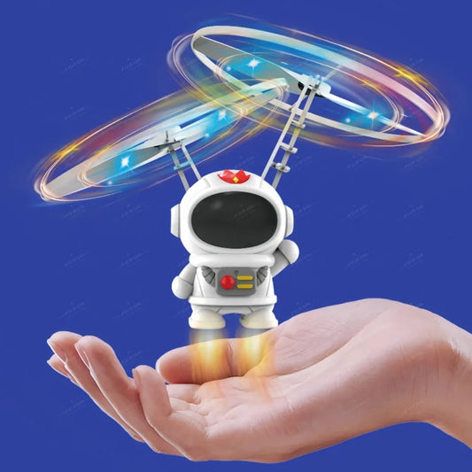 Robot volant lumineux en lévitation, avion jouet d'astronaute, Drone interactif à commande manuelle avec lumières, jouets d'extérieur pour enfants, cadeau