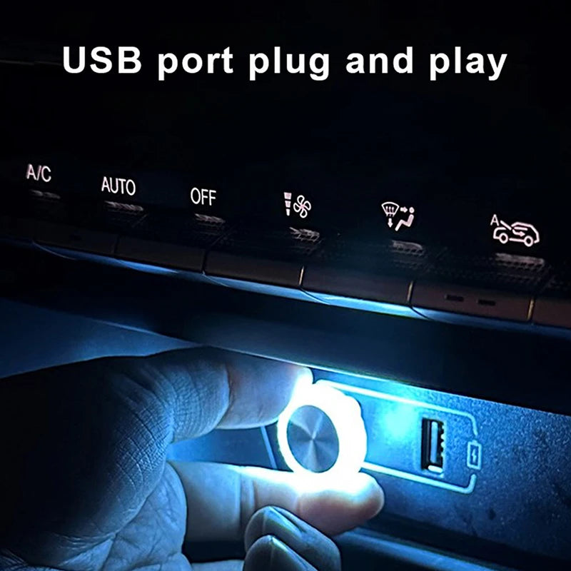 Mini lumière ambiante LED USB Portable pour voiture, lampes d'ambiance décoratives pour intérieur automobile, lumière d'ambiance, lumière d'ordinateur, Plug Play