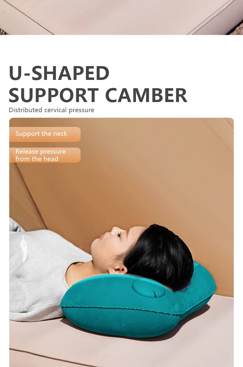 BISINNA Oreiller gonflable de camping, portable, ultraléger, pour le voyage, la randonnée, oreiller de sommeil pour le cou et le soutien lombaire