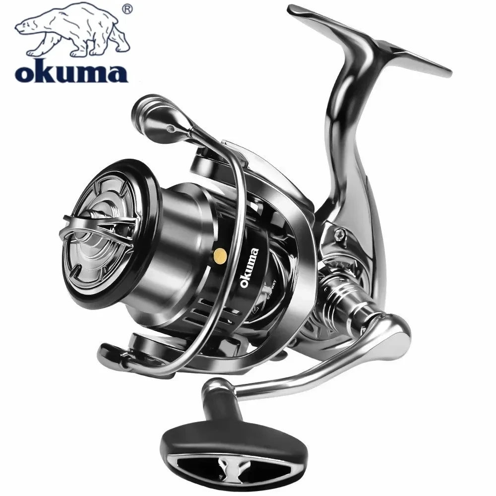OKUMA-Moulinet spinning original en métal, adapté à toutes les espèces de poissons, adapté à l'eau salée et l'eau douce