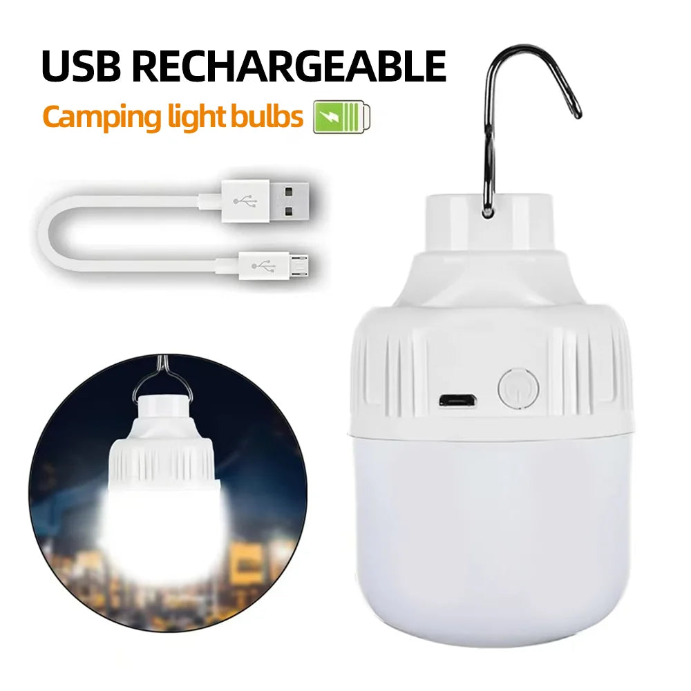 Lampe LED suspendue Portable, Rechargeable par USB, haute luminosité, étanche, pour l'extérieur, le Camping, la pêche, éclairage nocturne d'urgence