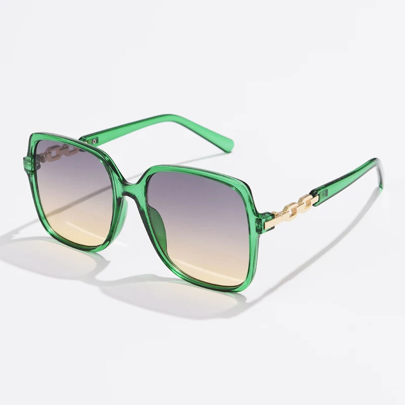 Mode carré à la mode cyclisme lunettes de soleil femmes grand cadre coloré lunettes de soleil femme dégradé extérieur nuances dames lunettes
