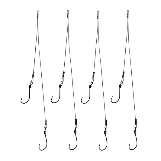 Leader de fil d'acier avec ligne de pêche à percussion, accessoires de pêche, 15/22 cm, 4 pièces