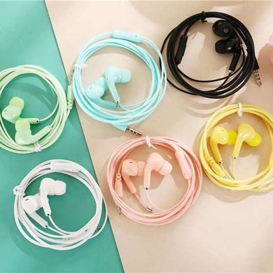 High-definition wired earphones with microphone, in-ear control, portable sports headset, wired earphones for mobile in the morning, 3.5mm